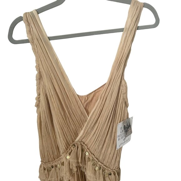 NWT Brenda Knight x Free People Helene of Troy Crinkle Embellished Mini Dress - Picture 4 of 10